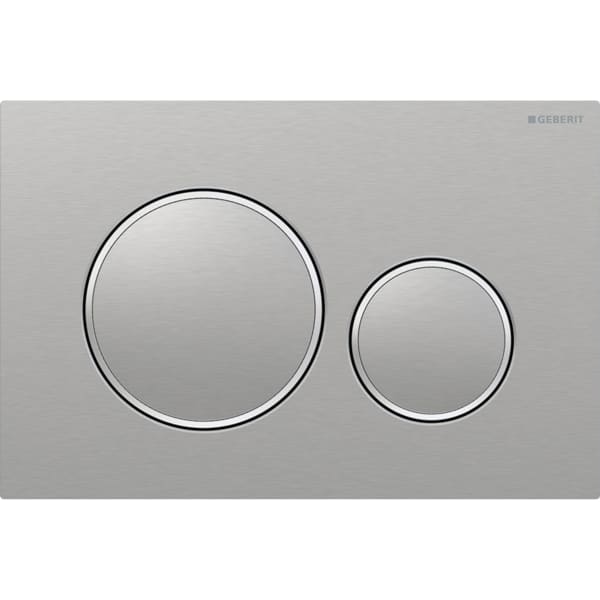 Geberit Sigma20 Zweimengenspülplatte: Gebürstet, Easy-clean-beschichtung, Poliert