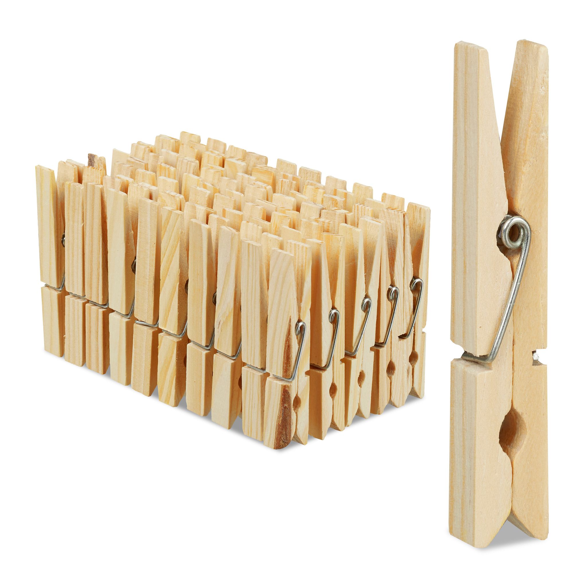 400 X Wäscheklammern Holz, Große Holzwäscheklammern, Basteln, Klammern Zum Trocknen, Metallfeder, Holzklammern, Natur