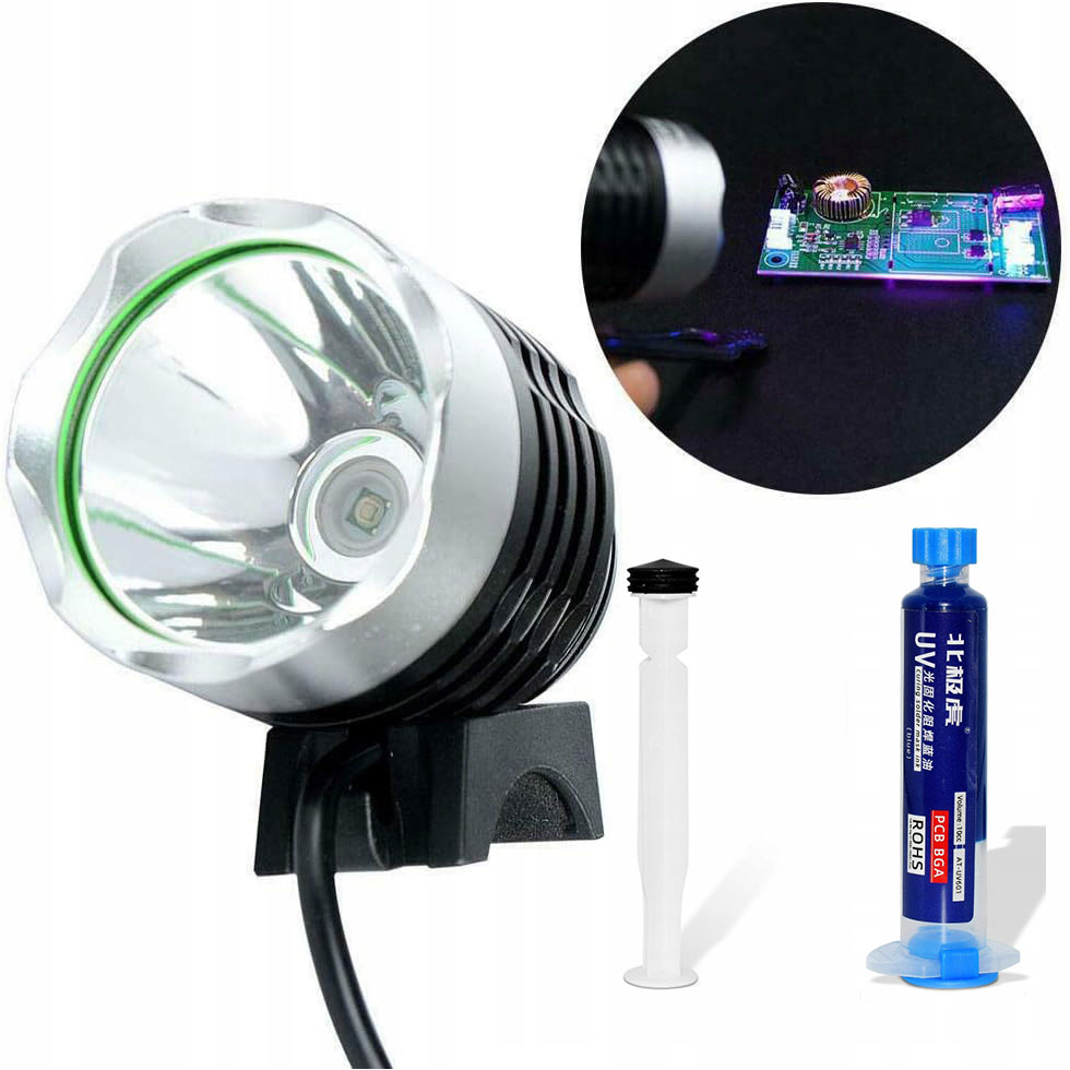 Rosfix Set Lötmaske Uv 10 Ml Blau Mit Kolben Und Uv-lampe – Usb 5v, 365 Nm, 2 Leds Pcb-schutz