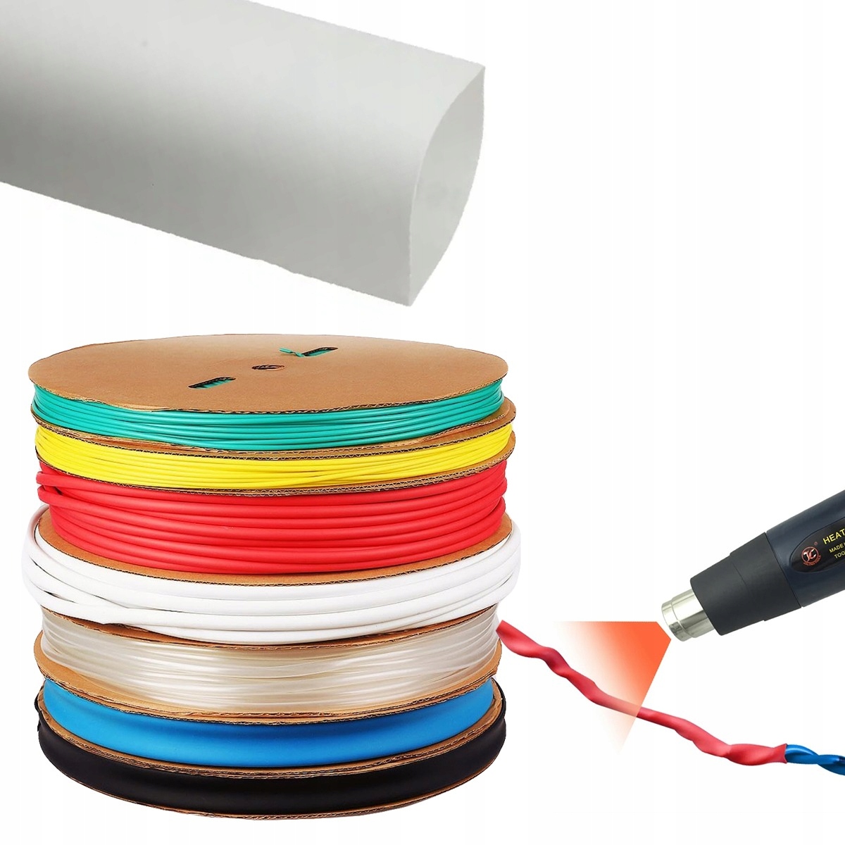 Schrumpfschlauch 10mm 1m 2:1 – Weiß Flammschutz Schrumpft Auf 5mm, 1000v, -30–125°c