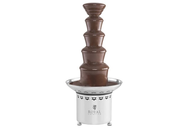 Royal Catering - Schokobrunnen Edelstahl Schokofondue Schokoladenbrunnen 6 Kg 5 Etagen 250 W