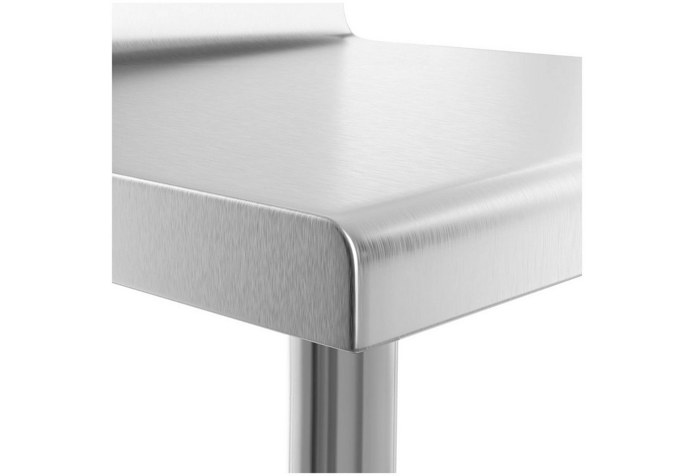 Royal Catering - Edelstahltisch Edelstahl Arbeitstisch Zerlegetisch Gastro Aufkantung 90x60cm Bild 5
