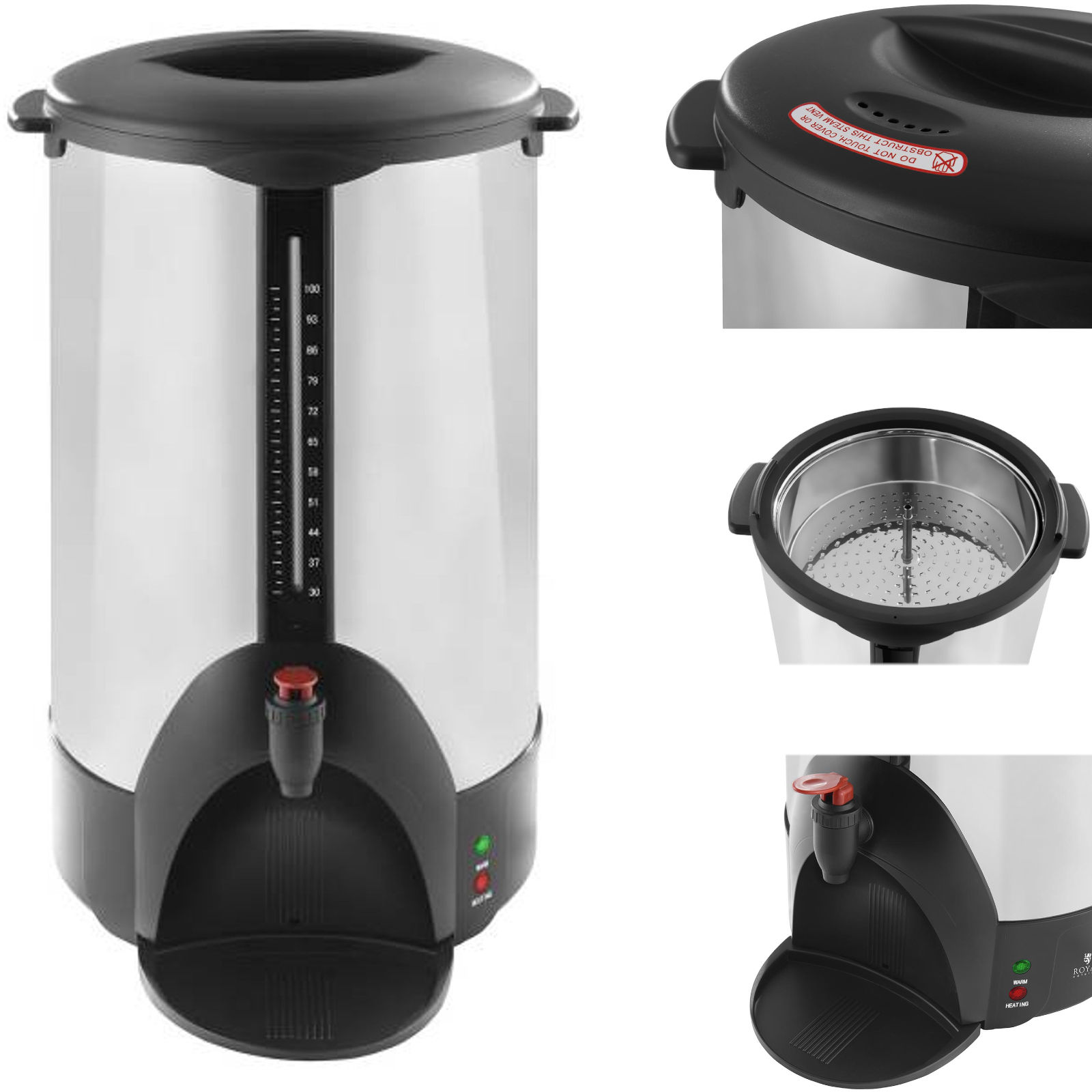 Kaffeemaschine Und Teekanne Mit Filterfunktion, Doppelwandig, Edelstahl, 230 V, 16 L