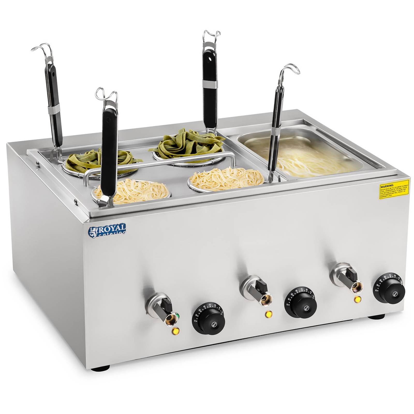Pastakocher Zum Kochen Von Nudeln Und Knödeln Mit Wasserbad, 3 Kammern Mit Hähnen