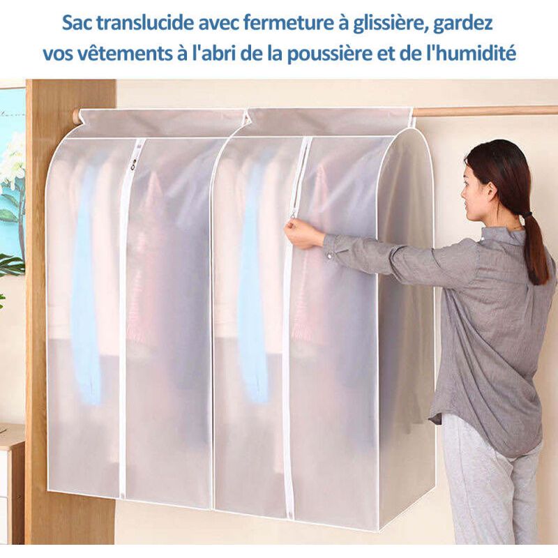 Hängender Aufbewahrungsbeutel Für Kleidung, Hängebeutel, Lichtdurchlässiger Kleidersack Mit Großem Fassungsvermögen, Staub- Und Feuchtigkeitsabweisend, 1 Stück, 50 X 100 X 90 Cm - 50