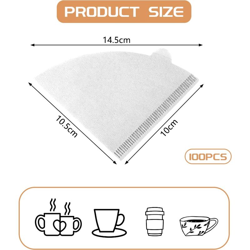 Konische Kaffeefilter Aus Papier – 100 Stück, Konische Kaffeefilter Aus Papier V01 Größe 2 Weiß – Einweg
