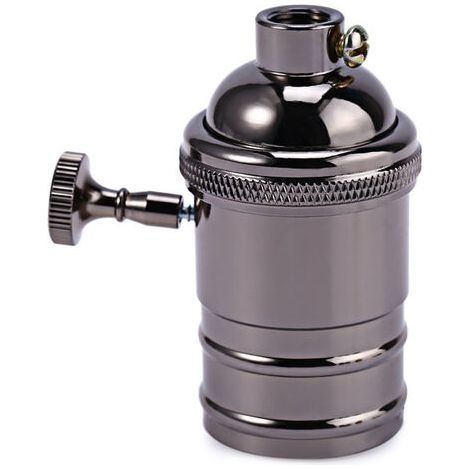 2 Stück Vintage-lampenfassungen, Edison Vintage E27 Lampenadapter Mit Kabellosem Retro-kronleuchterschalter, Schwarz