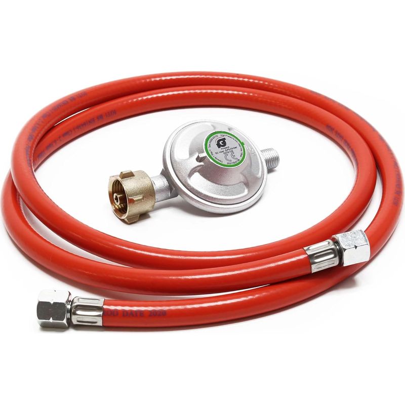 Gasanschluss-set – Mit 1,5 M Schlauch Und 50 Mbar Druckschalter – Für Konstantdruck Von Deutschen Gasflaschen Ø 1/14" / 21,8 Mm Lh – Regler/reduzierstück