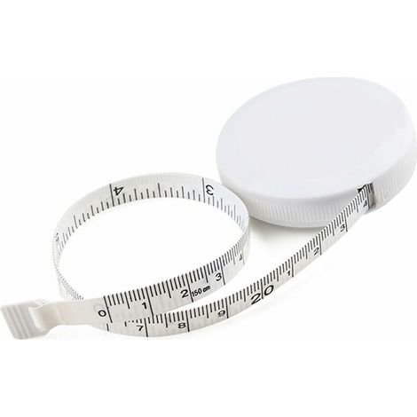 Maßband Für Näharbeiten, Automatisches, Einziehbares, Flexibles Maßband Für Körpernähte, Stoff, Schneiderei, Leder, Bekleidung, Doppelseitiges Stofflineal, 150 Cm (60 Zoll), Weiß (2 Stück)