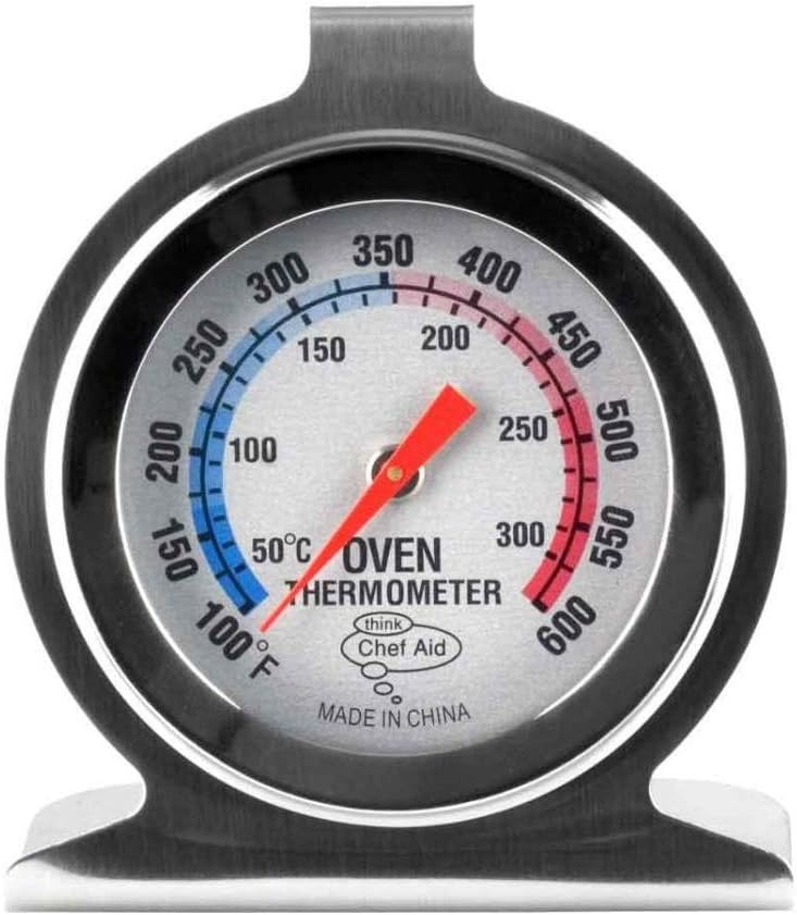 1 Ofenthermometer, Edelstahl, Analoge Skala 50-300°c, Freistehend Oder Hängend, Für Gebäck Und Braten