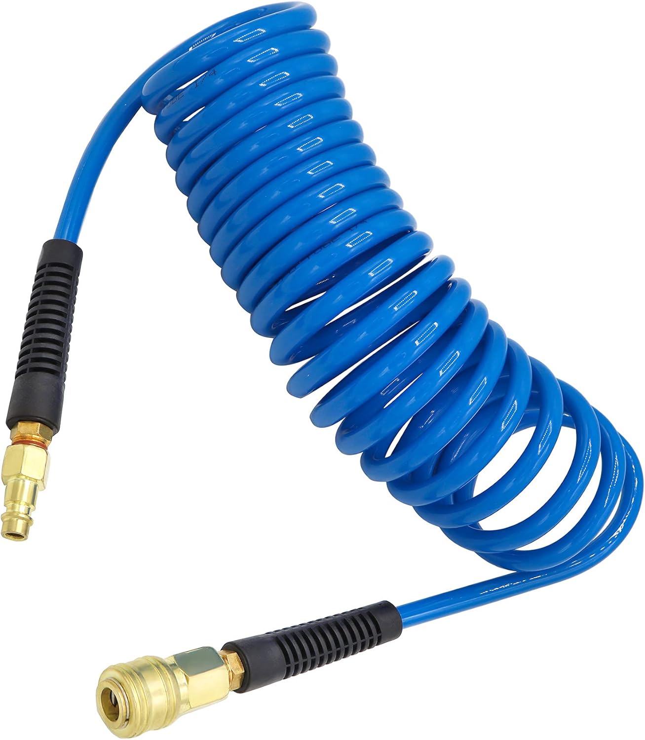 5 M Langer Pu-druckluftschlauch, 6 Mm Innendurchmesser X 11 Mm Außendurchmesser, Mit 1/4"-schnellkupplungen, Knickschutz, Blau