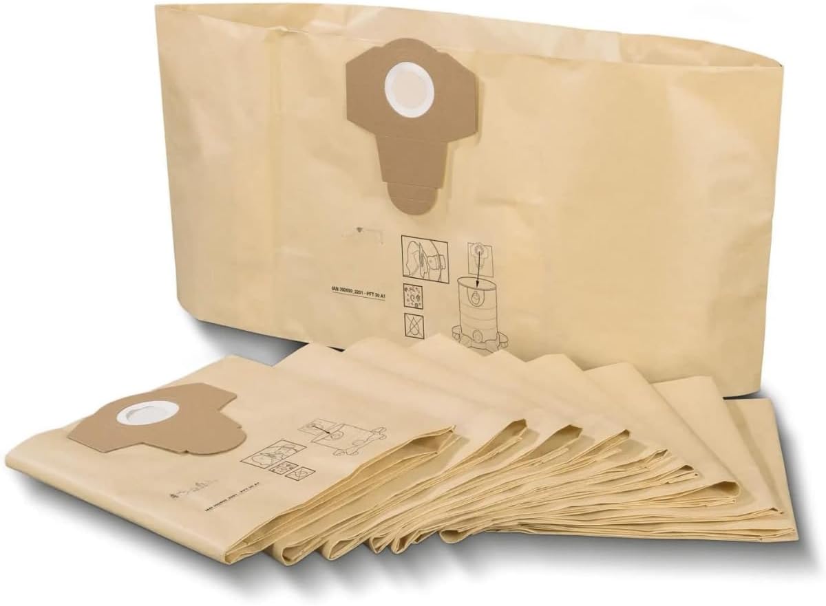 12 Staubsaugerbeutel, 30 L, 2-lagiges Filterpapier, Kompatibel Mit Parkside Und Einhell, Für Den Innen- Und Außenbereich (trocken)