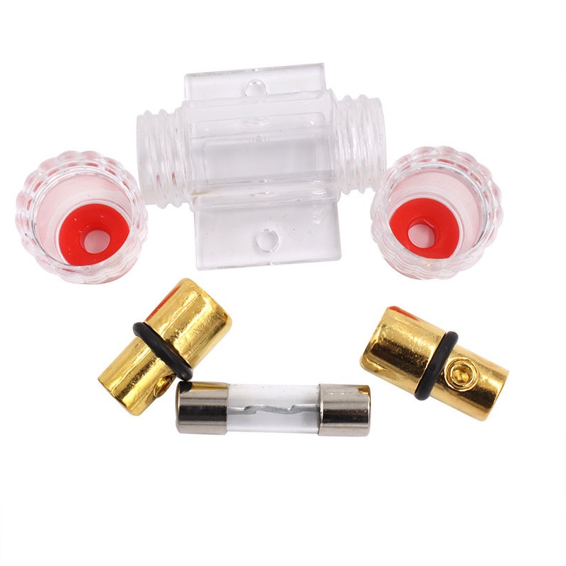 1 Agu Inline-sicherungshalter Mit Goldbeschichtung Und 1 Agu-glassicherung Mit Goldbeschichtung 40a Für Den Sicherheitsschutz Von Kfz-audio-stromversorgungen (40a)