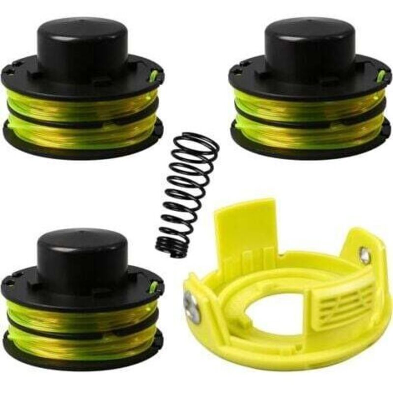Rac118 Ersatz-trimmerfadenspule Für Ryobi Rlt3525s Freischneider, Selbstzuführende Doppelspule Für Ryobi Rac118 Rlt3525s, 1,2 Mm Durchmesser, 8,4 M Länge (4 Spulen + 1 Kappe + 1