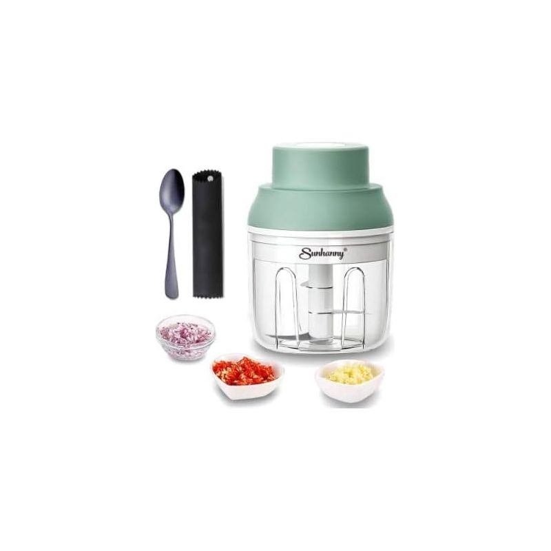 Elektrischer Mini-knoblauchzerkleinerer, Knoblauchpresse, Pfeffermühle, Chilimühle, Nuss- Und Fleischwolf, 250 Ml, Grün