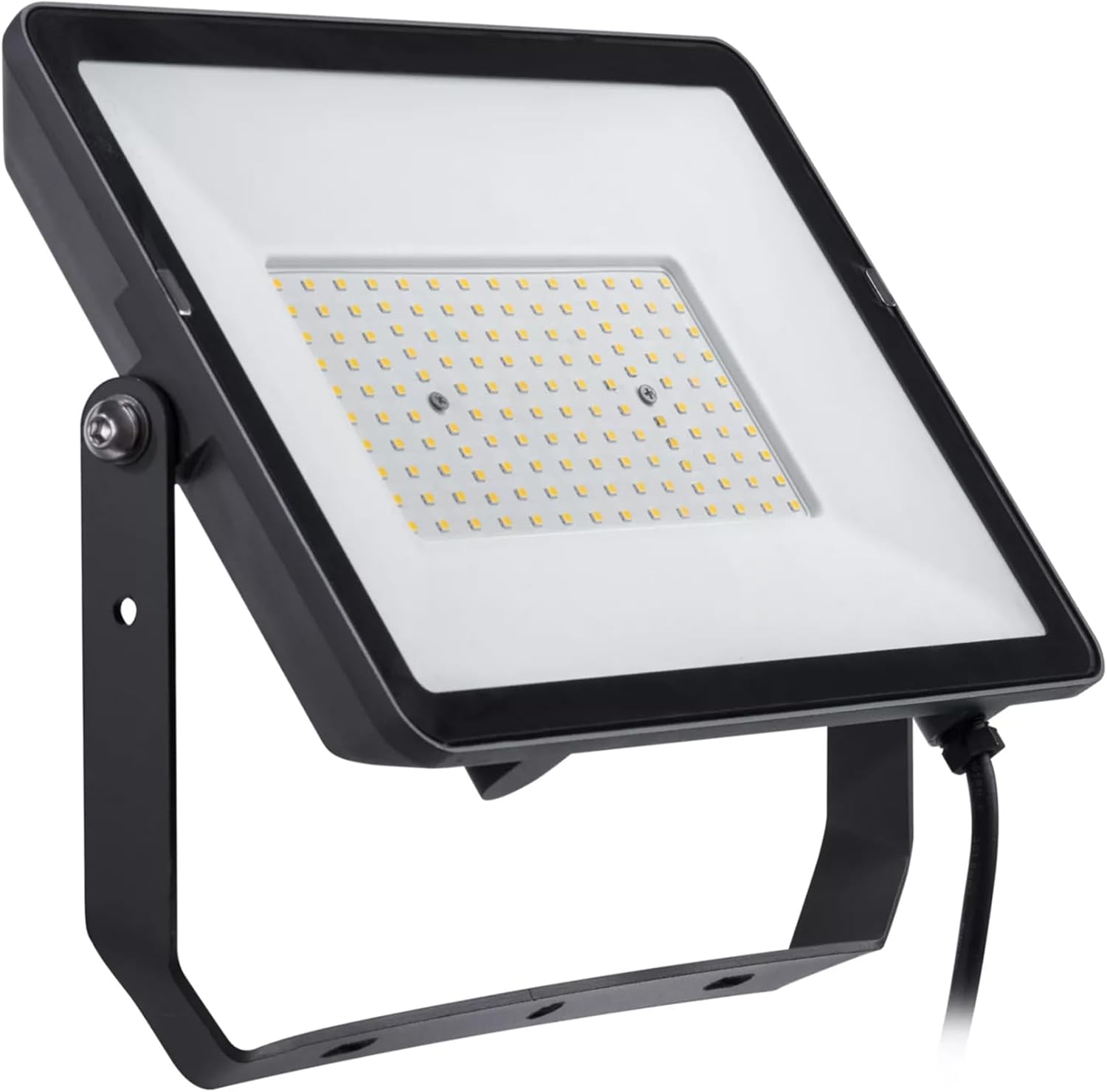 Led-außenstrahler, 100 W, Nicht Dimmbar, Neutralweißes Licht (4000 K), 9500 Lumen, Aluminium, Schutzart Ip65, Ik06, Schutzklasse I, 35.000 Stunden Lebensdauer, 60 Cm Kabel