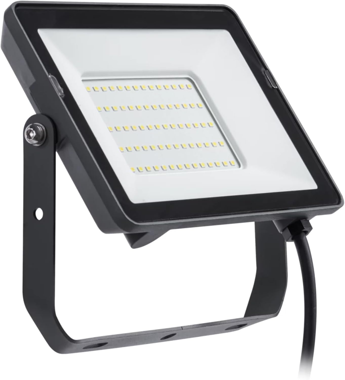 Led-außenstrahler, 50 W, Nicht Dimmbar, Neutralweißes Licht (4000 K), 4750 Lumen, Aluminium, Schutzart Ip65, Ik06, Schutzklasse I, 35.000 Stunden Lebensdauer, 60 Cm Kabel