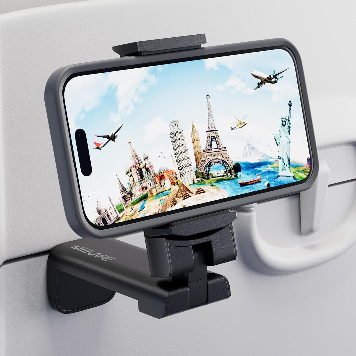 Unverzichtbarer Reise-handyhalter Für Flugzeuge, Universeller Freisprech-handyhalter Mit 360°-drehung, Schwarzer Tischhalter