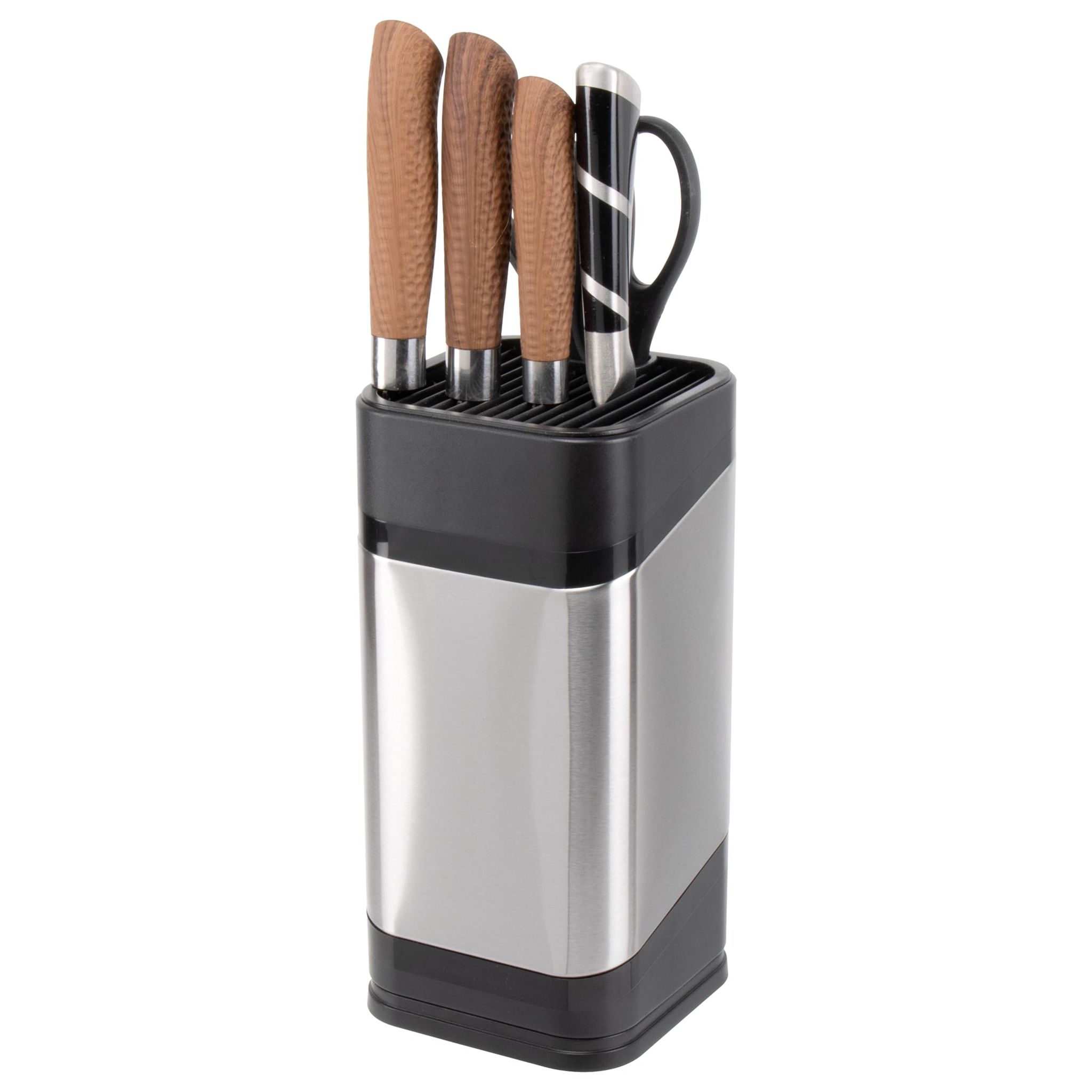 Küchenmesserhalter, Universeller Messerblock Aus Edelstahl Für Die Arbeitsplatte, Platzsparend (schwarz)