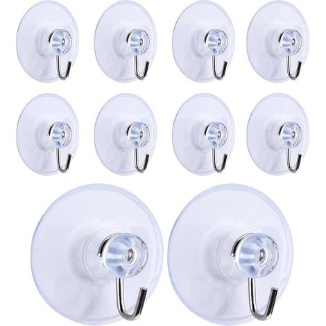 10 Stück Saugnapfhaken, Abnehmbare Transparente Saugnapf-wandhaken Für Badezimmer, Küche, Dusche, Handtuchhaken, Zubehör (45 Mm)