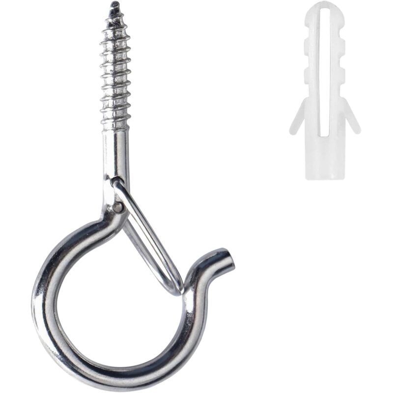 Q-hanger 22er-pack Schraubhaken Zur Wand- Oder Deckenaufhängung Mit Sicherheitsschlaufe Für Silvester, Zuhause, Garage, Party (silber)