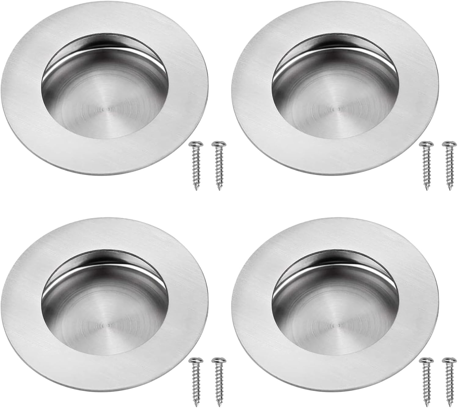 4er-set Griffe, Edelstahl 304, Eingelassen, Rund, Ø 40 Mm, Für Küche, Schrank, Ankleidezimmer