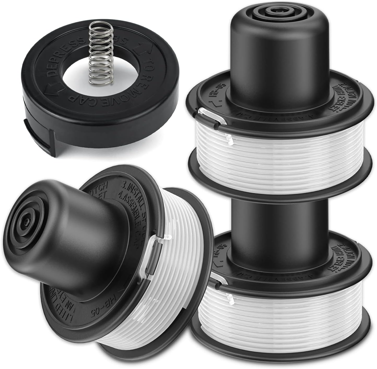 Packung Mit 3 Spulen, 6,1 M Nylonschnur, Abs-ummantelung, Für Black & Decker Freischneider