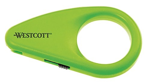 Westcott E-16473 00 Mini-kartonöffner Mit Keramikklinge Keramik-sicherheitsklinge Und Integriertem Klingenschutz Grün