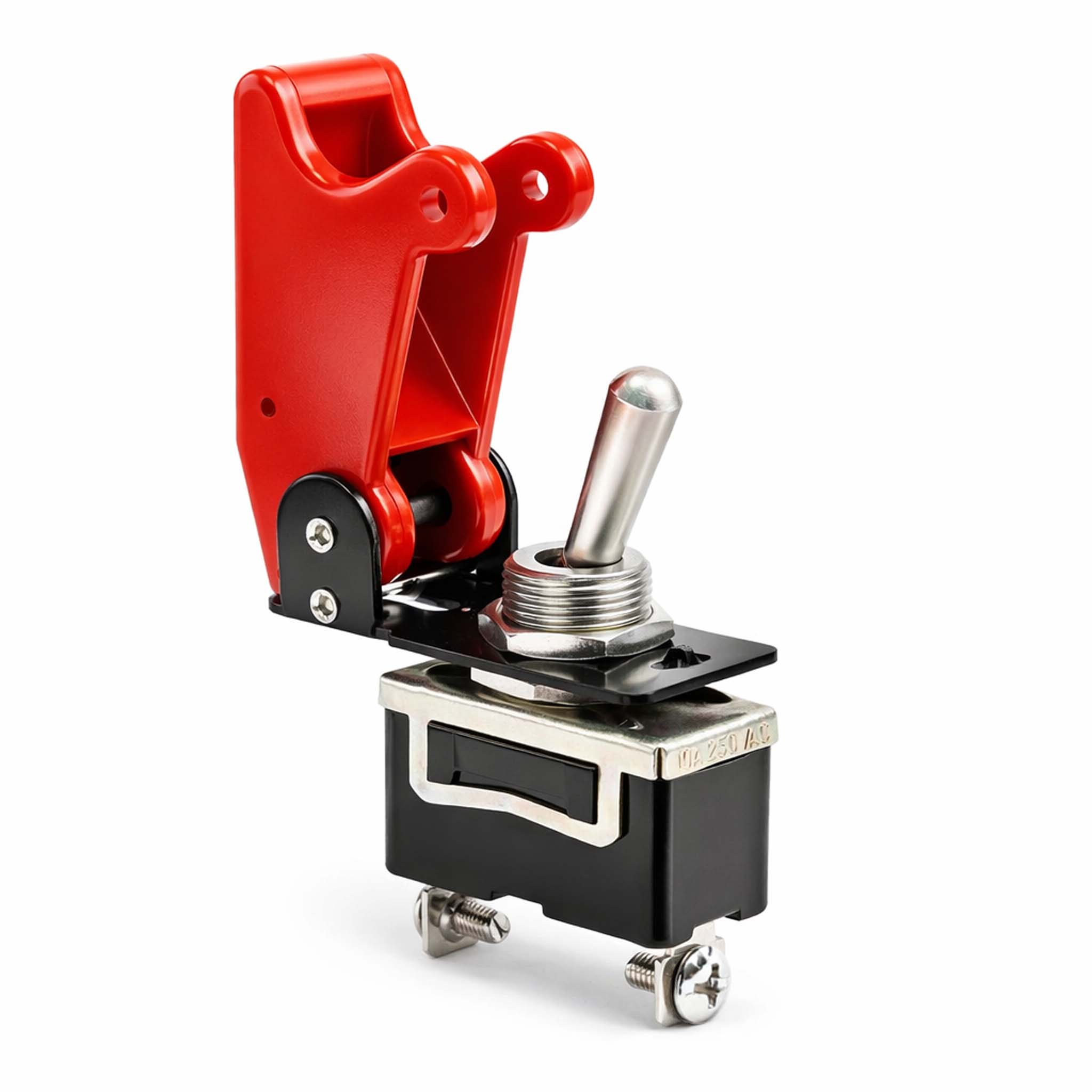 Kill Switch On-off Kippschalter Für 125 V 35 A, Mit Roter Kappe, Verplombbar, Knock Out Für Tuning - Wiltec
