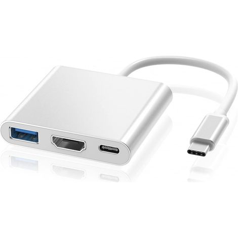 Usb-c-zu-hdmi-4k-adapter, Usb-c-hub-zu-hdmi-konverteradapter Mit Usb-3.0-anschluss Und Usb-c-ladeanschluss, Kompatibel Mit Macbook Pro, Google Chromebook, Hp, Samsung S8/s9+