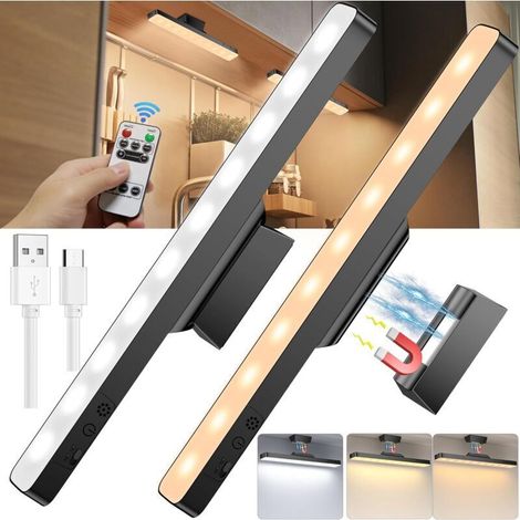2 Stück Led-unterbauleuchten Für Die Küche Mit Fernbedienung, Wiederaufladbare 3200-mah-led-lampe, Kabellose, Dimmbare Schrankbeleuchtung Für Küchen, Schlafzimmer, Kleiderschränke Und Küchenschränke