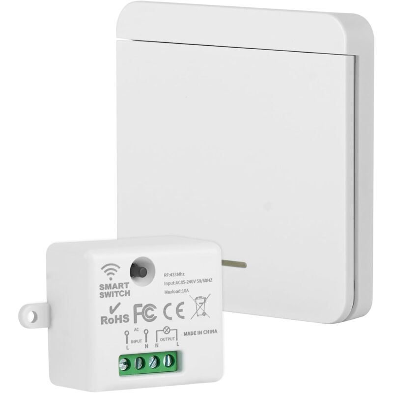 10a 240v Drahtloser Fernsteuerschalter – Set Mit Sender Und Empfänger – 50 Meter Reichweite – Schnelle Installation Ohne Elektrische Änderungen