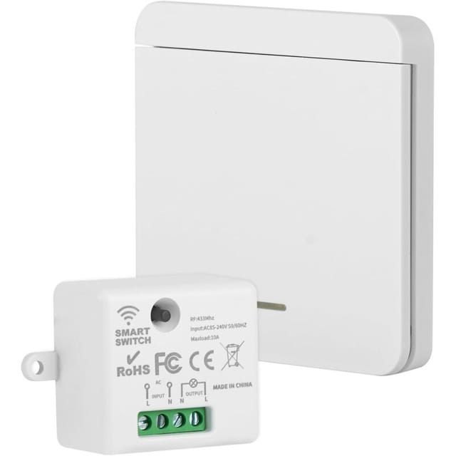 10a 240v Drahtloser Fernsteuerschalter – Set Mit Sender Und Empfänger – 50 Meter Reichweite – Schnelle Installation Ohne Elektrische Änderungen