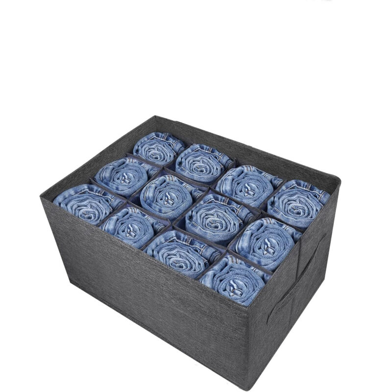Organisateur Armoire Rangement Tirair Vetement – 12 Gitter-rangement-box Für Vetements, Jeans, Hosen, Kronleuchter, Servietten, T-shirts, Rangement-kleiderbügel, Organisateur De Placard (lot Von 1)