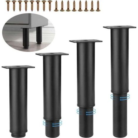 Verstellbare Möbelfüße, Verstellbare Möbelfüße Aus Metall, Schwarze Verstellbare Füße, Möbelfüße, Badezimmermöbelfüße, Geeignet Für Betten, Sofas, Kleiderschränke, Tische, Bücherregale (18-30 Cm)