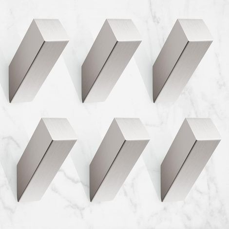 6er-set Handtuchhaken Aus Gebürstetem Nickel-edelstahl, Moderne Und Robuste Wandhaken, Silberner Bademantelhaken Für Badezimmer, Wohnzimmer, Hotelstil, Wandmontage