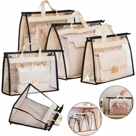 Handtaschen-organizer, Transparente, Staubdichte Aufbewahrungstasche Für Handtaschen Zur Aufbewahrung Im Kleiderschrank Mit Reißverschluss (5er-pack) - Fei