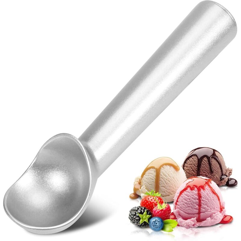 Eiskugelportionierer, 18 Cm, Antihaftbeschichtet, Frostsicher, Einteilig, Aluminium, Robust Und Langlebig, Leicht Zu Reinigen, Für Eiscreme, Keksteig, Sorbet Und Mandeln (silber)