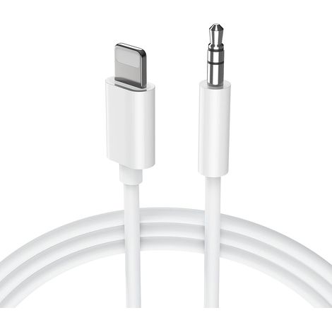 Kfz-aux-kabel Für Iphone 12, 3,5-mm-stereo-klinkenstecker, Kompatibel Mit Iphone 14/13/12/11 Pro Max/pro/8/8 Plus/7 Plus/x/xr, Heimversion - Weiß (1 M)