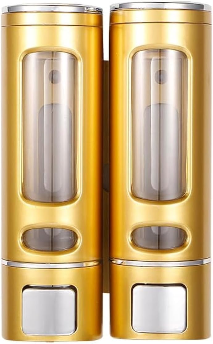 Wandmontierter Flüssigseifenspender Mit Manueller Druckfunktion, 400 Ml, Gold-finish – 2er-pack Für Bad, Küche Und Hotel