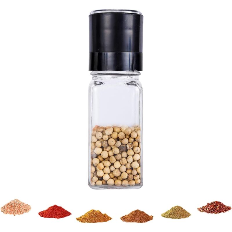 Pfeffermühle, Gewürzmühle, Manuelle Pfeffermühle, Pfeffer- Und Salzmühle, Salz- Und Pfeffermühle, Mühle Mit Einstellbarem Mahlgrad, Für Salz, Pfeffer, Kreuzkümmel, 120 Ml