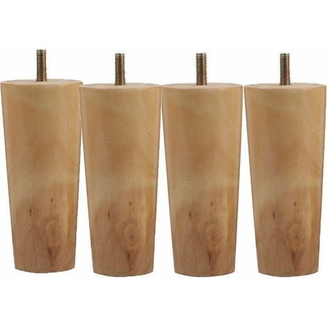 Stück Massivholz-möbelbeine, 12 Cm Hohe Holzfüße Für Sofas, Ersatz-möbelbeine Aus Holz, Konische Möbelbeine Mit M8-schraubbefestigungsplatte, Rutschfeste Pads Für Esstische Und Schränke