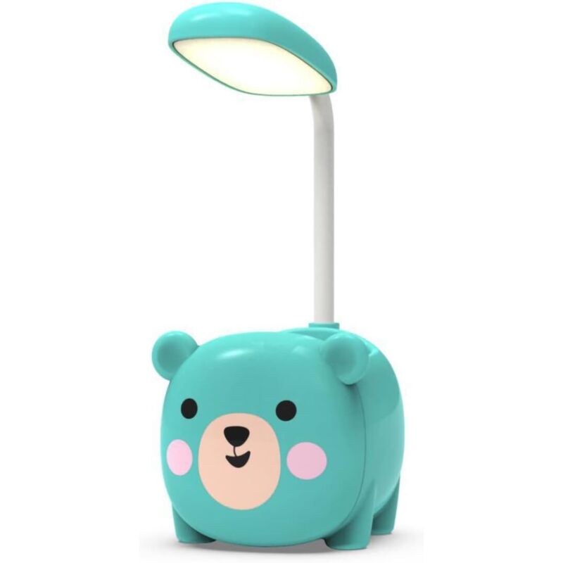 Schreibtischlampe Mit Stifthalter, Led-schreibtischlampe Für Kinder, Led-schreibtischlampe Mit Flexiblem Schlauch, Augenschutz, Wiederaufladbare Tischlampe Zum Lesen Und Lernen (blau)