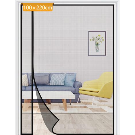 Moskitonetztür Mit Magnetverschluss, 100 X 220 Cm, Beidseitig Zu Öffnen, Ultrafeines Netzgewebe, Kein Bohren Erforderlich, Insektenschutzgitter, Schwarz