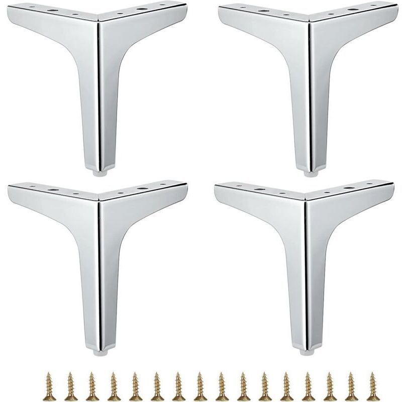 Set Mit 4 Metall-möbelbeinen – Moderne Möbelbeine Für Sofa, Stuhl, Tisch, Schrank, Diy, Stabile Ersatz-eckmöbelbeine Für Kommode, Kleiderschrank, Bett (silber, 15 Cm)