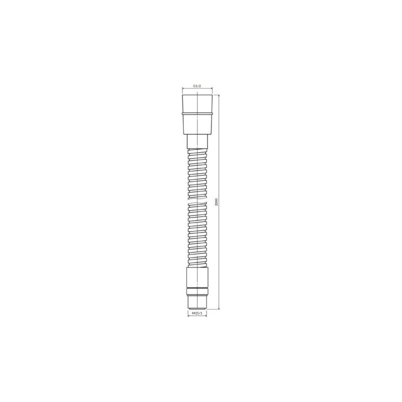 1,5 M Verchromter Duschschlauch – G 1/2"-anschluss – 5 Bar Druckbeständigkeit – Knickschutz – 28741002 Duschschlauch, 200 Cm, Verchromt 062xlcr