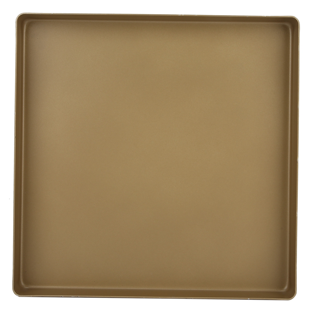 Backblech Aus Goldfarbener Aluminiumlegierung, 28 X 28 X 3 Cm, Antihaftbeschichtete Pizza- Und Brotform, Backzubehör