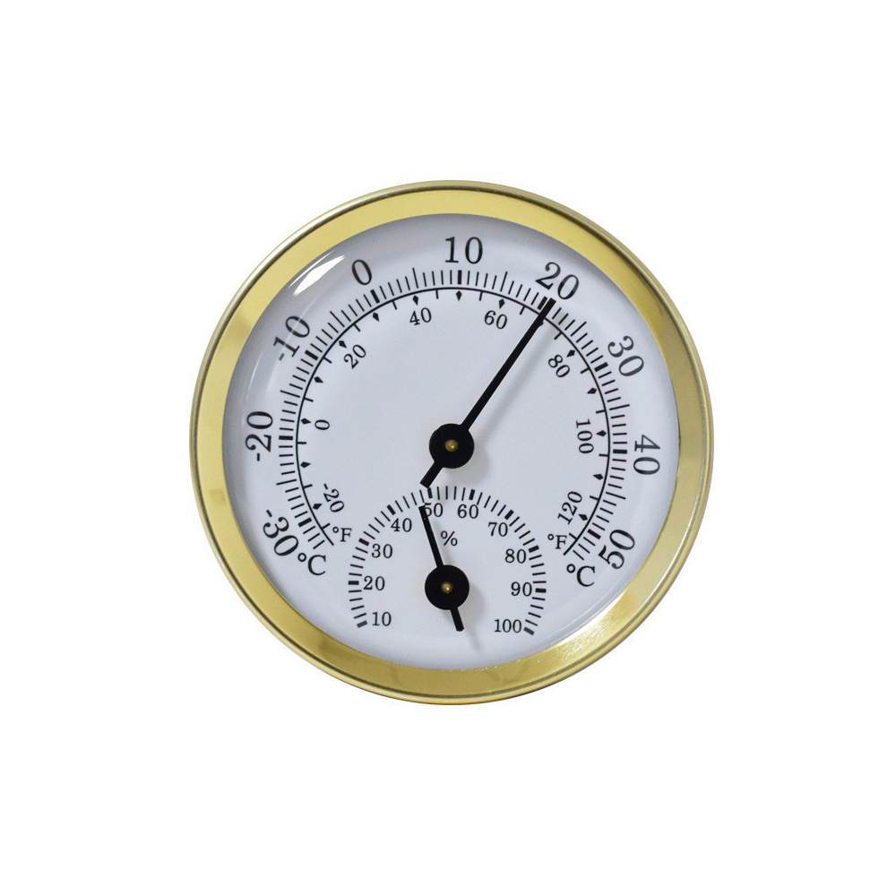 Analoges Wandthermometer Mit Hygrometer – Feuchtigkeits- Und Temperaturregler Für Innenräume, Wohnungen, Büros (gold)