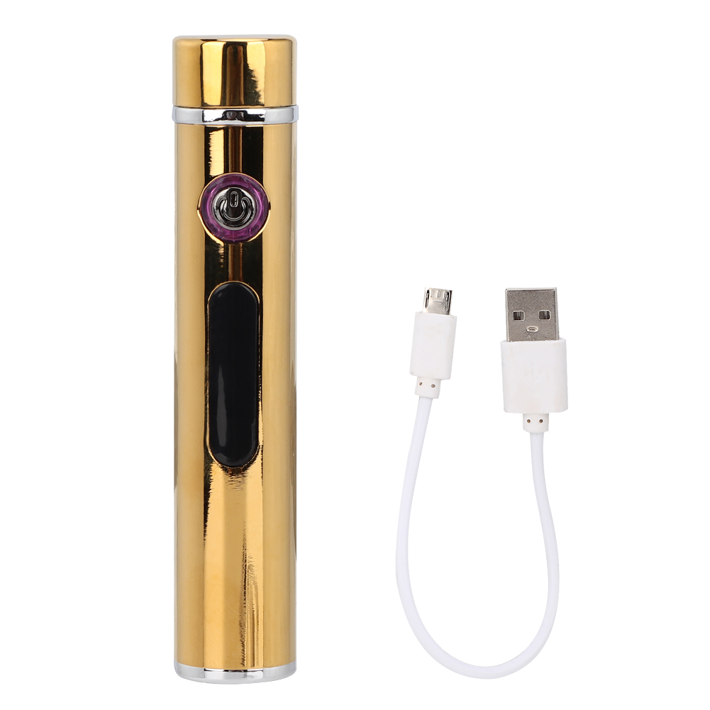 Flammenloses Elektrisches Usb-feuerzeug Mit Leistungsanzeige Und Led-bogen (eisgold)