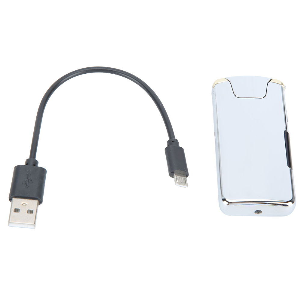 Wiederaufladbarer Usb-zigarettenanzünder Mit Doppeltem Lichtbogen Und Silberner Led-anzeige